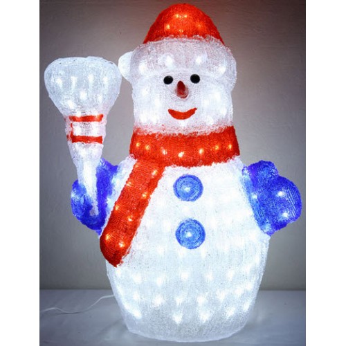 3D Acrylic Snowman - 60CM High with 200 LED Lights